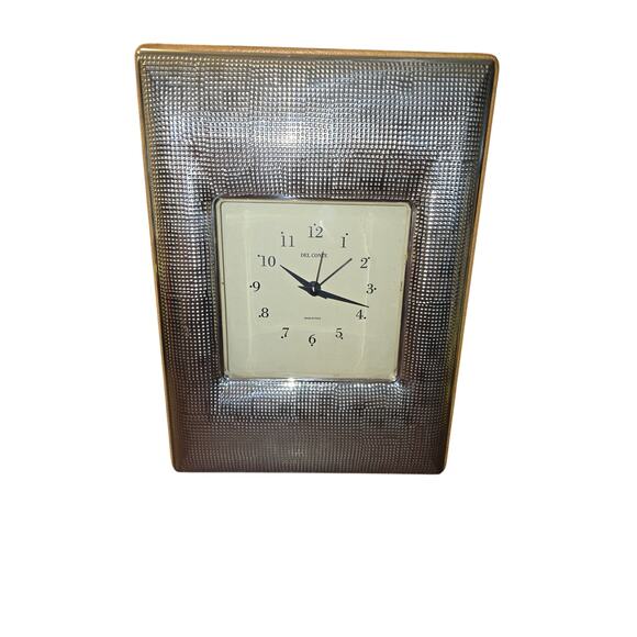Del Conte Clock Silver Frame Made In Italy - Picture 1 of 12